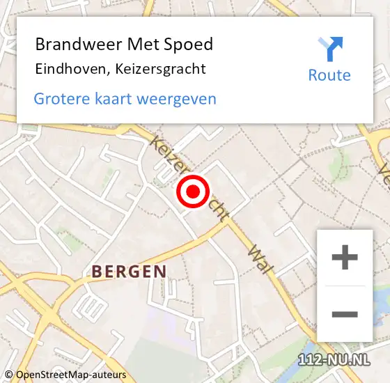Locatie op kaart van de 112 melding: Brandweer Met Spoed Naar Eindhoven, Keizersgracht op 7 mei 2024 19:03