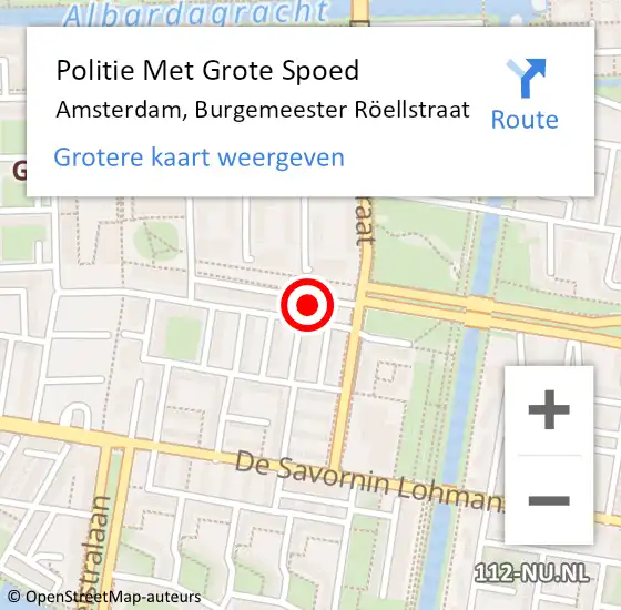 Locatie op kaart van de 112 melding: Politie Met Grote Spoed Naar Amsterdam, Burgemeester Röellstraat op 7 mei 2024 20:33