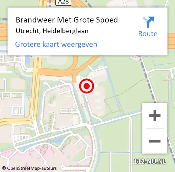 Locatie op kaart van de 112 melding: Brandweer Met Grote Spoed Naar Utrecht, Heidelberglaan op 8 mei 2024 01:06