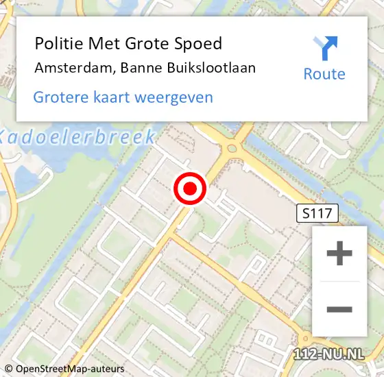 Locatie op kaart van de 112 melding: Politie Met Grote Spoed Naar Amsterdam, Banne Buikslootlaan op 8 mei 2024 02:37