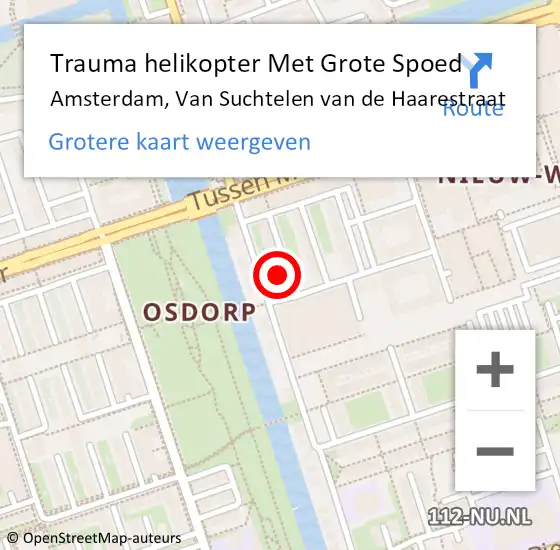 Locatie op kaart van de 112 melding: Trauma helikopter Met Grote Spoed Naar Amsterdam, Van Suchtelen van de Haarestraat op 8 mei 2024 06:55