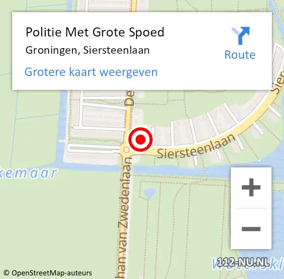 Locatie op kaart van de 112 melding: Politie Met Grote Spoed Naar Groningen, Siersteenlaan op 8 mei 2024 09:19