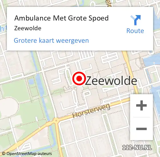 Locatie op kaart van de 112 melding: Ambulance Met Grote Spoed Naar Zeewolde op 8 mei 2024 14:10