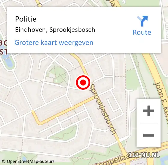 Locatie op kaart van de 112 melding: Politie Eindhoven, Sprookjesbosch op 8 mei 2024 14:22