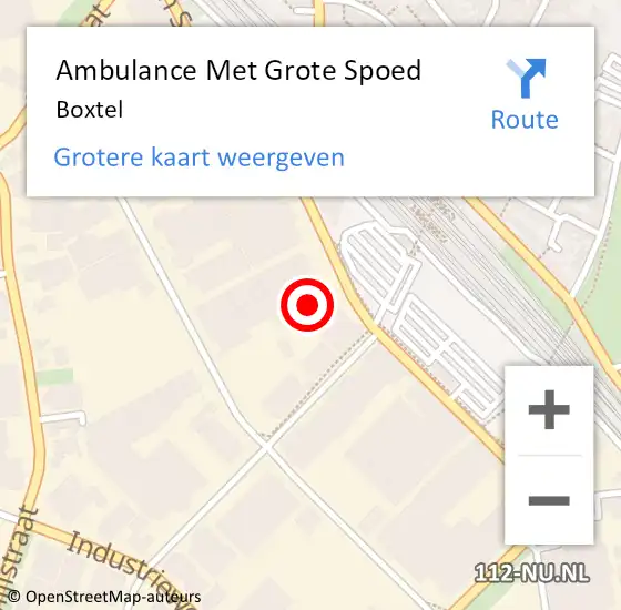 Locatie op kaart van de 112 melding: Ambulance Met Grote Spoed Naar Boxtel op 8 mei 2024 15:46