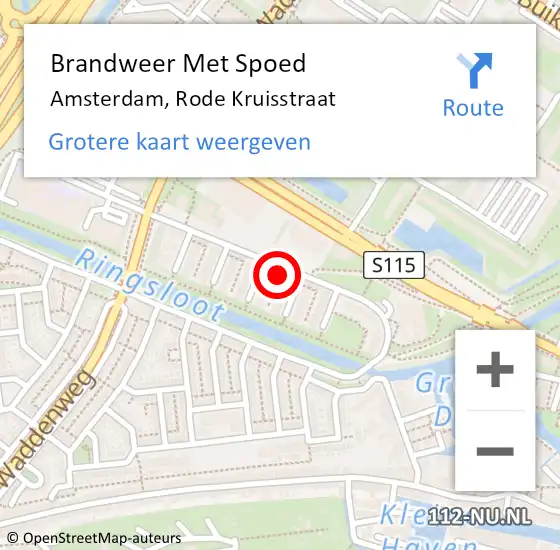 Locatie op kaart van de 112 melding: Brandweer Met Spoed Naar Amsterdam, Rode Kruisstraat op 8 mei 2024 17:11