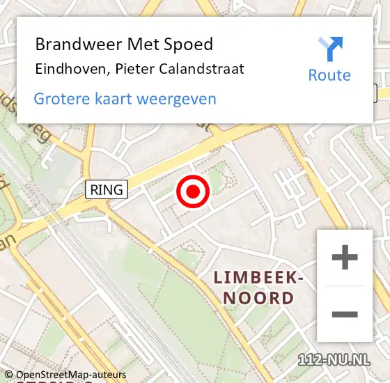 Locatie op kaart van de 112 melding: Brandweer Met Spoed Naar Eindhoven, Pieter Calandstraat op 8 mei 2024 20:04