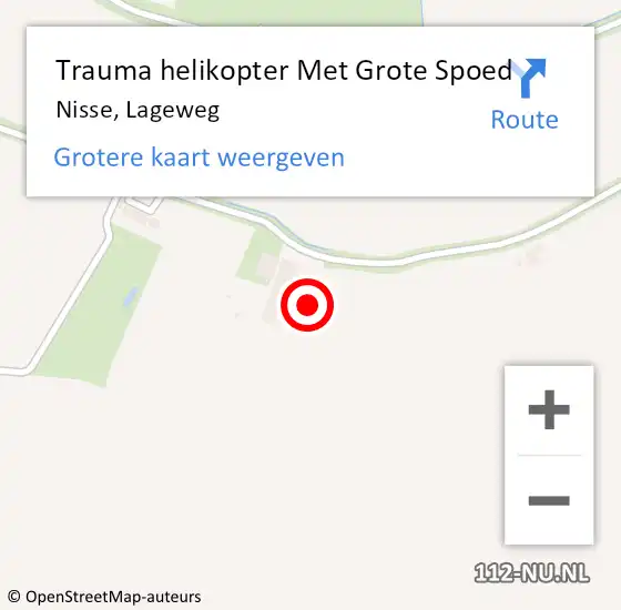 Locatie op kaart van de 112 melding: Trauma helikopter Met Grote Spoed Naar Nisse, Lageweg op 8 mei 2024 20:42