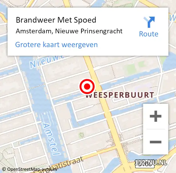 Locatie op kaart van de 112 melding: Brandweer Met Spoed Naar Amsterdam, Nieuwe Prinsengracht op 8 mei 2024 21:28