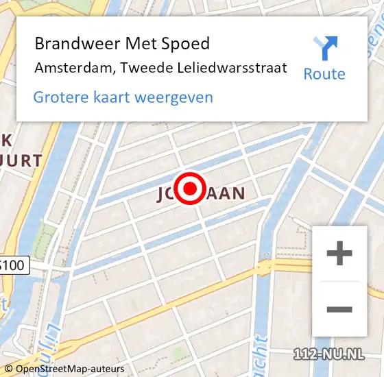 Locatie op kaart van de 112 melding: Brandweer Met Spoed Naar Amsterdam, Tweede Leliedwarsstraat op 9 mei 2024 03:26