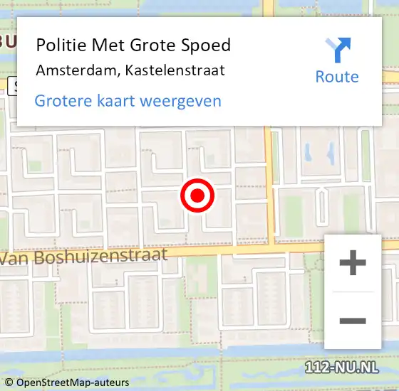 Locatie op kaart van de 112 melding: Politie Met Grote Spoed Naar Amsterdam, Kastelenstraat op 9 mei 2024 03:29