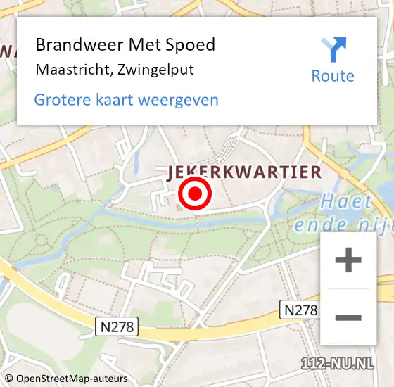 Locatie op kaart van de 112 melding: Brandweer Met Spoed Naar Maastricht, Zwingelput op 9 mei 2024 04:44