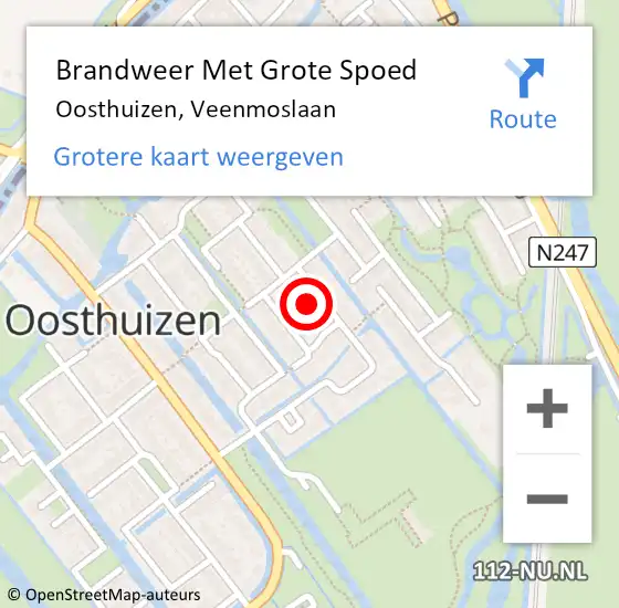 Locatie op kaart van de 112 melding: Brandweer Met Grote Spoed Naar Oosthuizen, Veenmoslaan op 9 mei 2024 06:13
