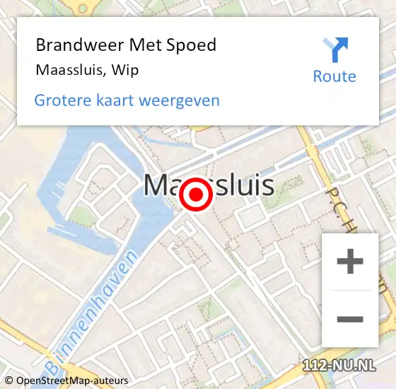 Locatie op kaart van de 112 melding: Brandweer Met Spoed Naar Maassluis, Wip op 9 mei 2024 07:29