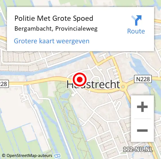 Locatie op kaart van de 112 melding: Politie Met Grote Spoed Naar Bergambacht, Provincialeweg op 9 mei 2024 10:04