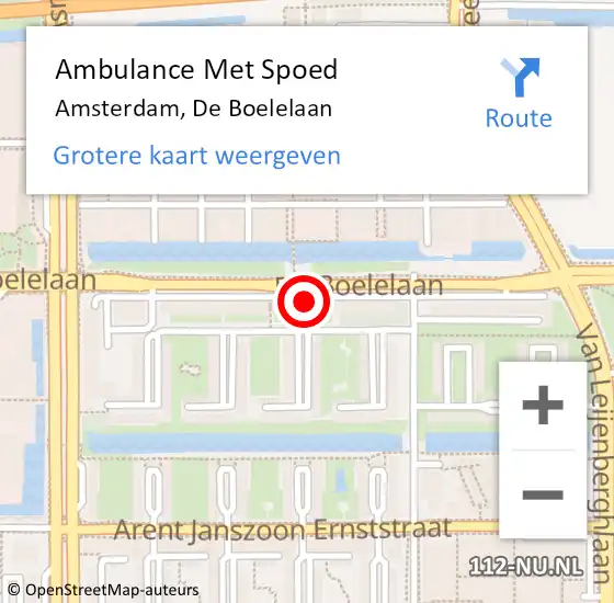 Locatie op kaart van de 112 melding: Ambulance Met Spoed Naar Amsterdam, De Boelelaan op 9 mei 2024 10:38