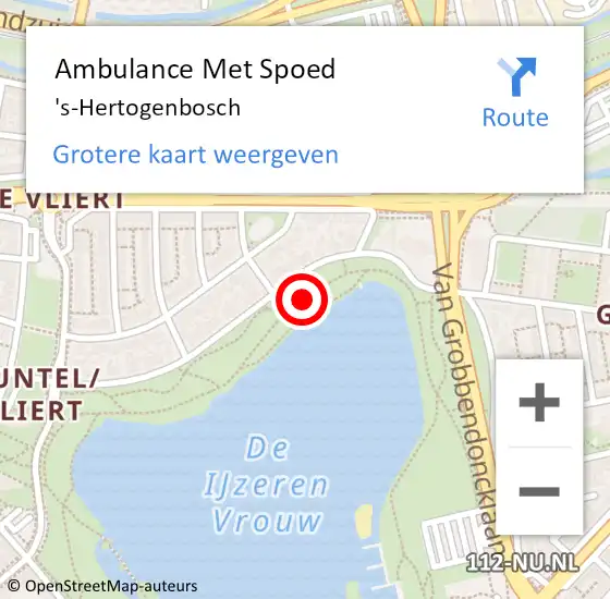 Locatie op kaart van de 112 melding: Ambulance Met Spoed Naar 's-Hertogenbosch op 9 mei 2024 11:30