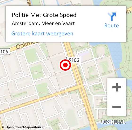 Locatie op kaart van de 112 melding: Politie Met Grote Spoed Naar Amsterdam, Meer en Vaart op 9 mei 2024 12:13