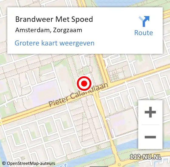 Locatie op kaart van de 112 melding: Brandweer Met Spoed Naar Amsterdam, Zorgzaam op 9 mei 2024 12:19