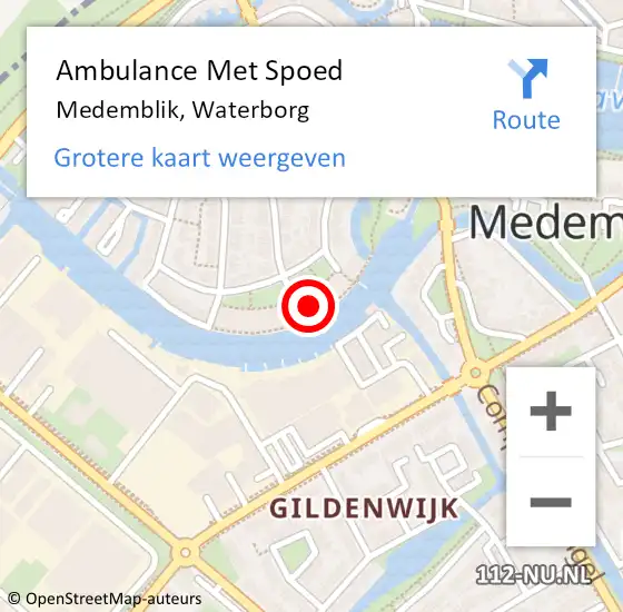 Locatie op kaart van de 112 melding: Ambulance Met Spoed Naar Medemblik, Waterborg op 9 mei 2024 16:24