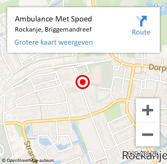 Locatie op kaart van de 112 melding: Ambulance Met Spoed Naar Rockanje, Briggemandreef op 9 mei 2024 16:26