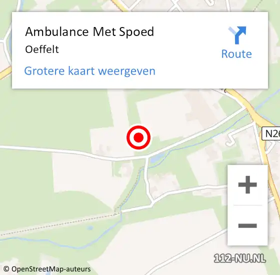 Locatie op kaart van de 112 melding: Ambulance Met Spoed Naar Oeffelt op 9 mei 2024 16:30