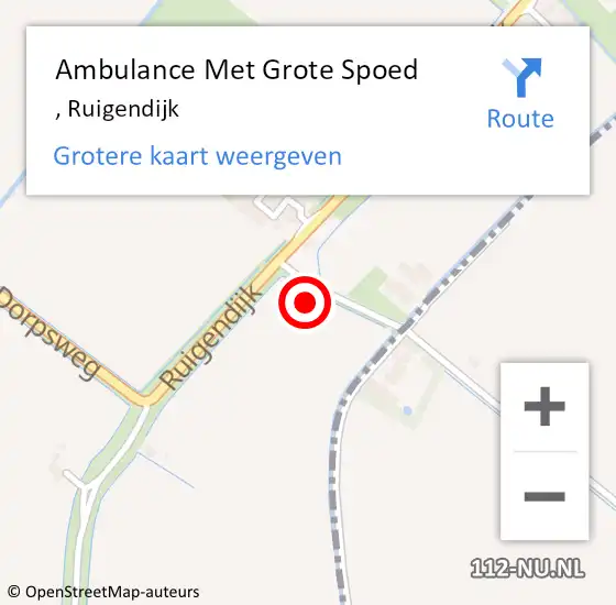 Locatie op kaart van de 112 melding: Ambulance Met Grote Spoed Naar , Ruigendijk op 9 mei 2024 16:35