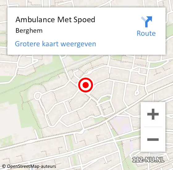 Locatie op kaart van de 112 melding: Ambulance Met Spoed Naar Berghem op 9 mei 2024 17:32