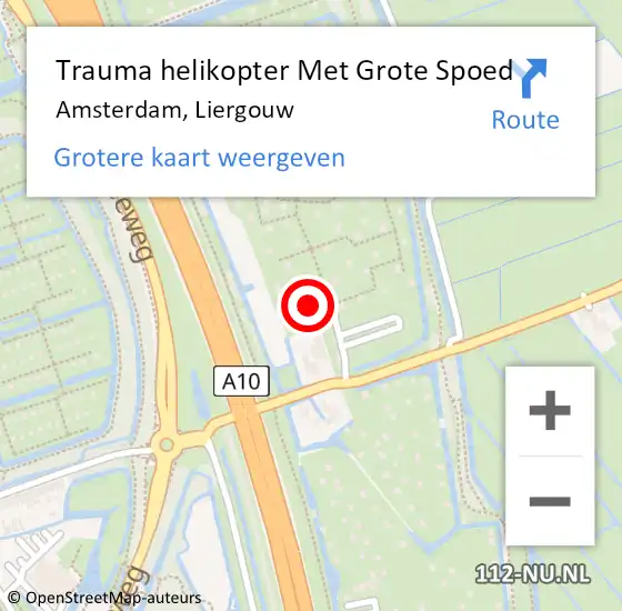 Locatie op kaart van de 112 melding: Trauma helikopter Met Grote Spoed Naar Amsterdam, Liergouw op 9 mei 2024 18:44