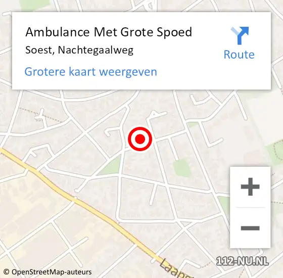 Locatie op kaart van de 112 melding: Ambulance Met Grote Spoed Naar Soest, Nachtegaalweg op 27 maart 2015 06:16