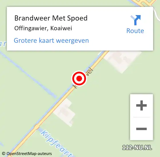 Locatie op kaart van de 112 melding: Brandweer Met Spoed Naar Offingawier, Koaiwei op 26 oktober 2015 08:15