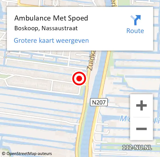 Locatie op kaart van de 112 melding: Ambulance Met Spoed Naar Boskoop, Nassaustraat op 17 januari 2016 04:10