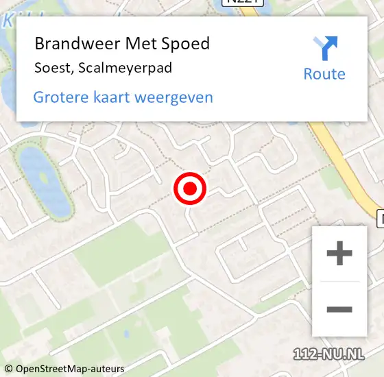 Locatie op kaart van de 112 melding: Brandweer Met Spoed Naar Soest, Scalmeyerpad op 7 mei 2016 15:24
