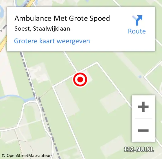 Locatie op kaart van de 112 melding: Ambulance Met Grote Spoed Naar Soest, Staalwijklaan op 30 september 2016 19:02