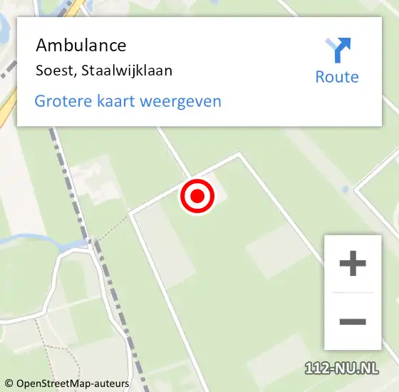 Locatie op kaart van de 112 melding: Ambulance Soest, Staalwijklaan op 5 oktober 2016 17:04