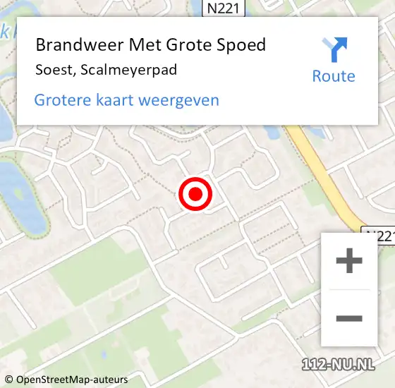 Locatie op kaart van de 112 melding: Brandweer Met Grote Spoed Naar Soest, Scalmeyerpad op 12 november 2016 18:59