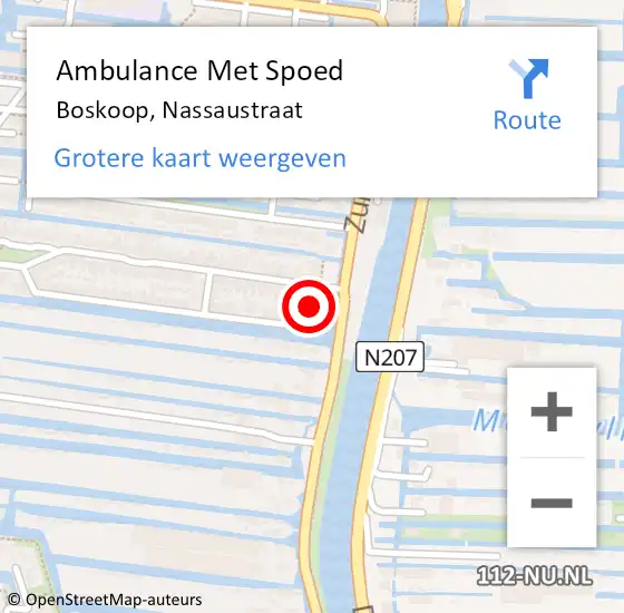 Locatie op kaart van de 112 melding: Ambulance Met Spoed Naar Boskoop, Nassaustraat op 8 januari 2014 10:34