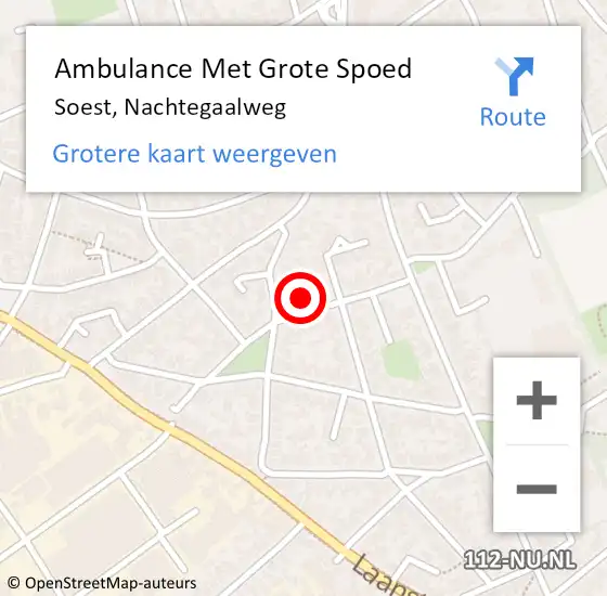 Locatie op kaart van de 112 melding: Ambulance Met Grote Spoed Naar Soest, Nachtegaalweg op 26 februari 2017 23:30