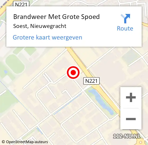 Locatie op kaart van de 112 melding: Brandweer Met Grote Spoed Naar Soest, Nieuwegracht op 28 maart 2017 23:31