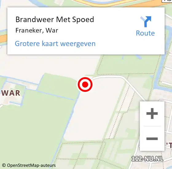 Locatie op kaart van de 112 melding: Brandweer Met Spoed Naar Franeker, War op 15 juni 2017 09:32