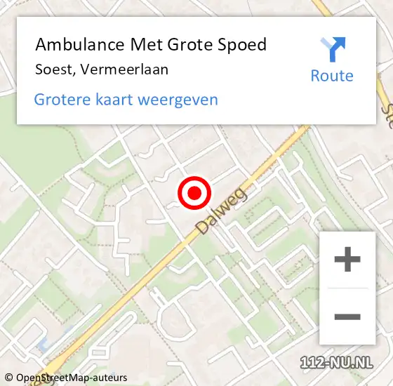 Locatie op kaart van de 112 melding: Ambulance Met Grote Spoed Naar Soest, Vermeerlaan op 23 juni 2017 09:30