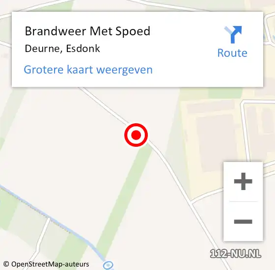 Locatie op kaart van de 112 melding: Brandweer Met Spoed Naar Deurne, Esdonk op 30 juli 2017 15:20