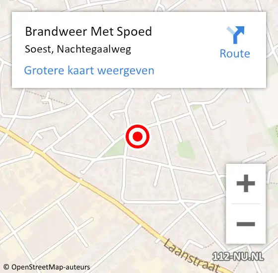 Locatie op kaart van de 112 melding: Brandweer Met Spoed Naar Soest, Nachtegaalweg op 3 januari 2018 04:03