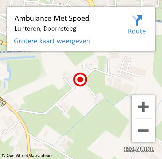 Locatie op kaart van de 112 melding: Ambulance Met Spoed Naar Lunteren, Doornsteeg op 1 juni 2018 01:56