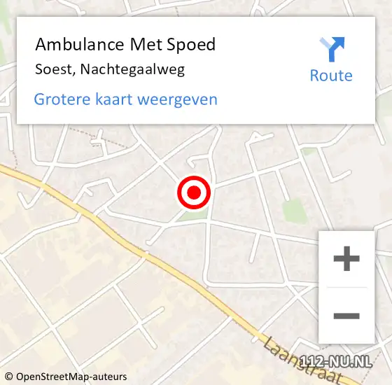 Locatie op kaart van de 112 melding: Ambulance Met Spoed Naar Soest, Nachtegaalweg op 1 juni 2018 04:19