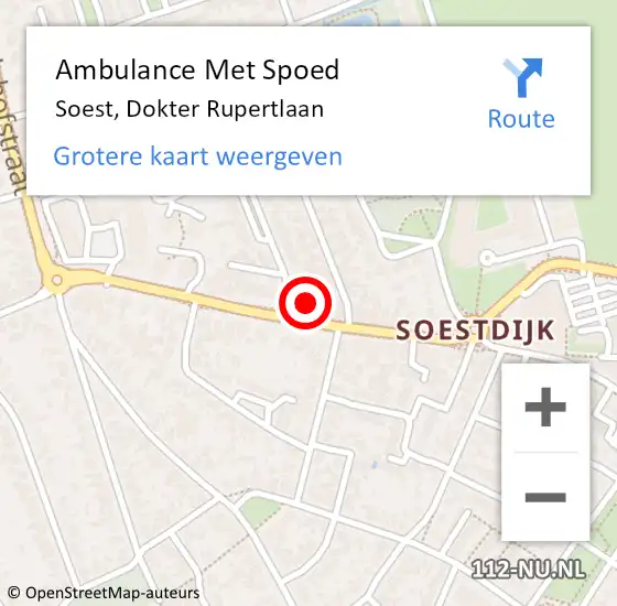 Locatie op kaart van de 112 melding: Ambulance Met Spoed Naar Soest, Dokter Rupertlaan op 15 juni 2018 07:28