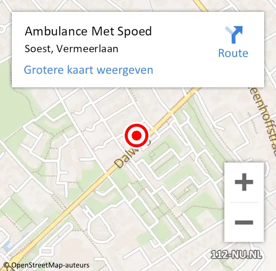 Locatie op kaart van de 112 melding: Ambulance Met Spoed Naar Soest, Vermeerlaan op 23 juni 2018 11:08