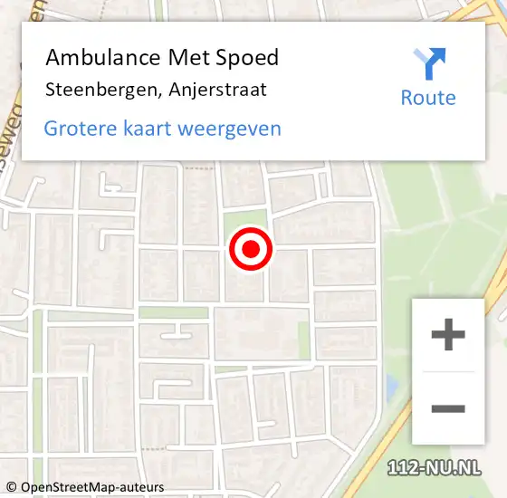 Locatie op kaart van de 112 melding: Ambulance Met Spoed Naar Steenbergen, Anjerstraat op 23 juli 2018 12:35