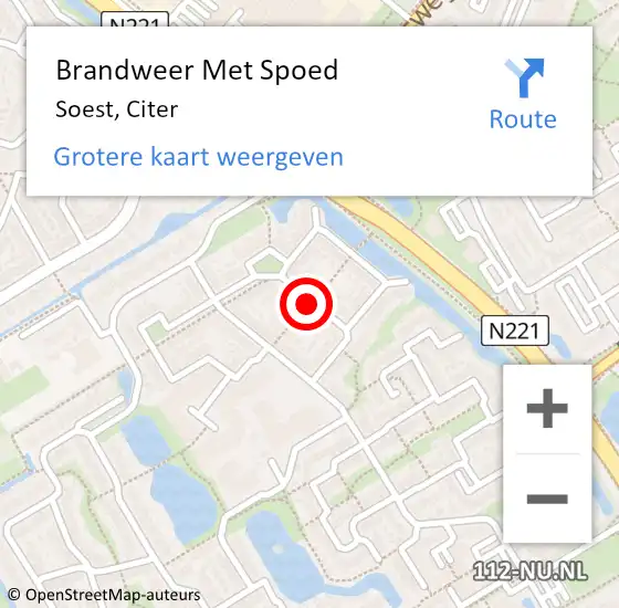 Locatie op kaart van de 112 melding: Brandweer Met Spoed Naar Soest, Citer op 10 augustus 2018 02:34