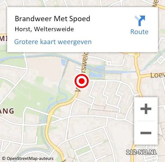 Locatie op kaart van de 112 melding: Brandweer Met Spoed Naar Horst, Weltersweide op 28 november 2018 16:57